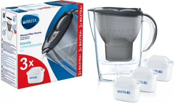 BRITA Wasserfilter-Kanne Marella Graphit Inkl. 3 MAXTRA+ Tischwasserfilter – Bild 3