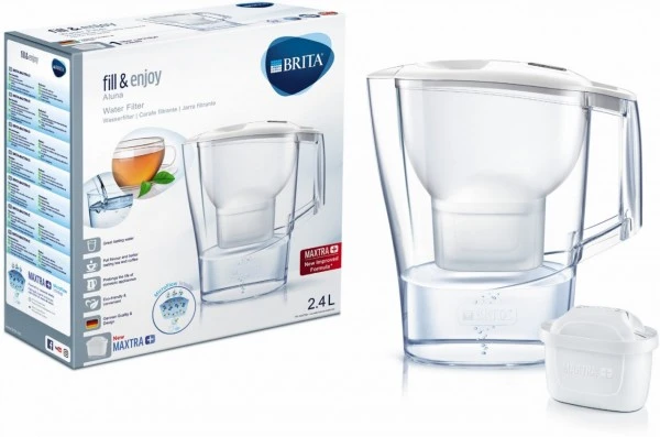 BRITA Wasserfilter-Kanne Aluna Weiß Tischwasserfilter – Bild 3