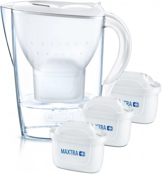 BRITA Wasserfilter-Kanne Marella Weiß Inkl. 3 MAXTRA+ Tischwasserfilter – Bild 2