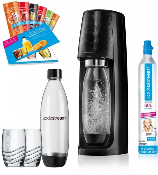 SodaStream Easy Promopack Trinkwasser-Sprudler Schwarz