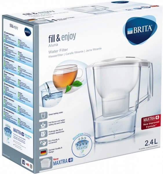 BRITA Wasserfilter-Kanne Aluna Weiß Tischwasserfilter – Bild 4