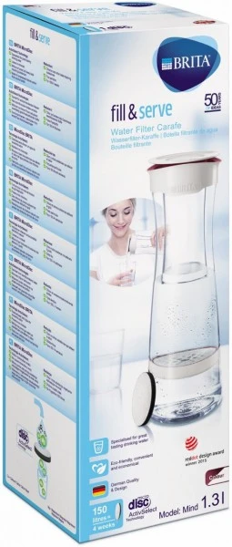 BRITA Fill & Serve Mind Tischwasserfilter Weiß/berry – Bild 2