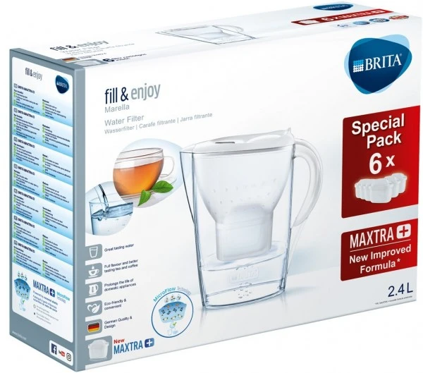 BRITA Marella Cool + 6 Maxtra+ Tischwasserfilter Weiß – Bild 2