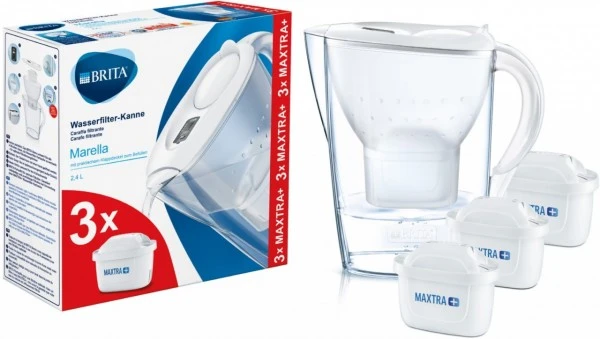 BRITA Wasserfilter-Kanne Marella Weiß Inkl. 3 MAXTRA+ Tischwasserfilter – Bild 3