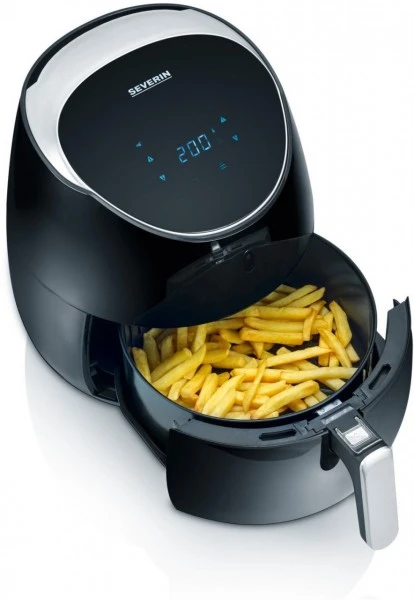 Severin FR 2445 Heißluft-Fritteuse XXL Schwarz/silber-metallic – Bild 2
