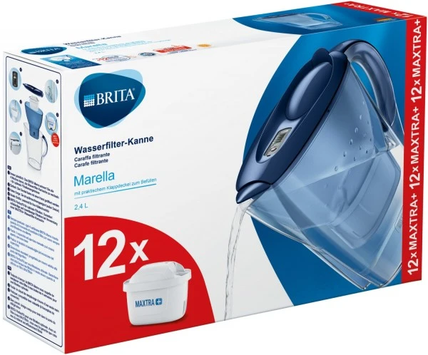 BRITA Wasserfilter-Kanne Marella Blau Inkl. 12 MAXTRA+ Wasserfilter – Bild 3