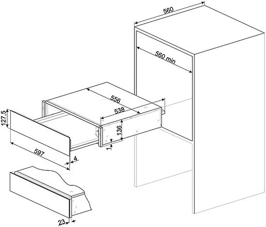 Smeg CPR615NX Speisen-/Geschirrwärmer Schwarz/edelstahl – Bild 2