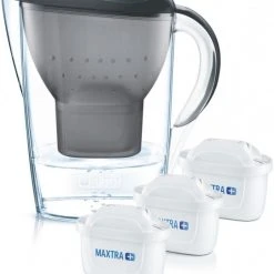 BRITA Wasserfilter-Kanne Marella Graphit Inkl. 3 MAXTRA+ Tischwasserfilter
