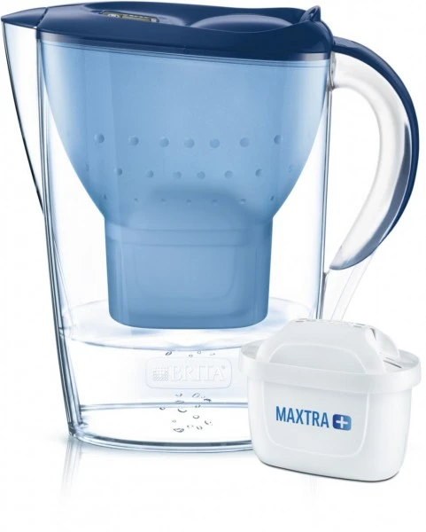 BRITA Wasserfilter-Kanne Marella Blau Inkl. 12 MAXTRA+ Wasserfilter