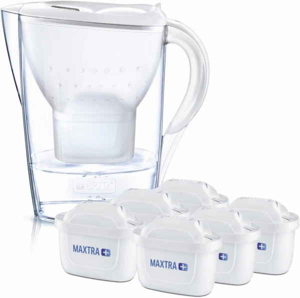 BRITA Marella Cool + 6 Maxtra+ Tischwasserfilter Weiß