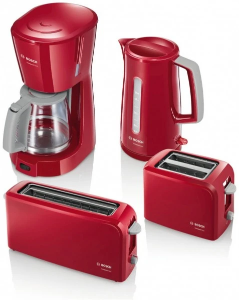 Bosch TWK3A014 Wasserkocher Rot/hellgrau – Bild 2