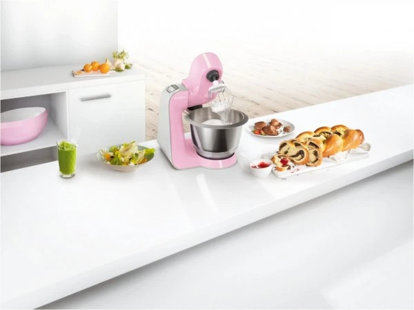 Bosch MUM58K20 Küchenmaschine Gentle Pink/silber 4 Bosch MUM58K20 Küchenmaschine Gentle Pink/silber – Bild 2