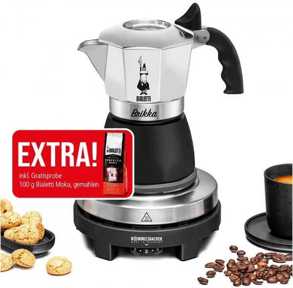 Rommelsbacher RK 505/K Espresso Geschenk-Set Kochplatte Edelstahl/schwarz 3 Rommelsbacher RK 505/K Espresso Geschenk-Set Kochplatte Edelstahl/schwarz