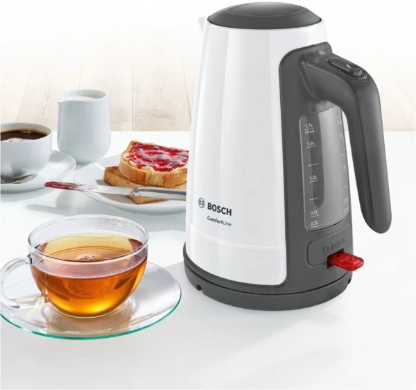 Bosch TWK6A011 Wasserkocher Weiß/dunkelgrau 4 Bosch TWK6A011 Wasserkocher Weiß/dunkelgrau – Bild 2